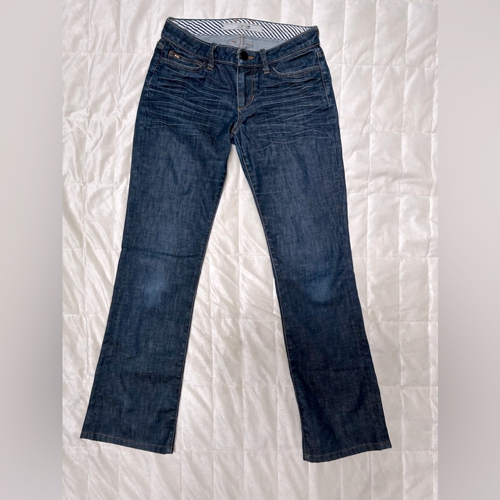 Joeโs Jeans, dark wash low rise, boot cut. Size 27/28